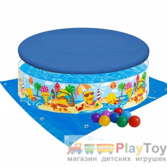 Детский каркасный бассейн Intex 58477-3 Утинный риф 122 х 25 см с шариками 10 шт тентом подстилкой Детский каркасный бассейн Intex 58477-3 Утинный риф 122 х 25 см с шариками 10 шт тентом подстилкой