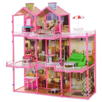 Домик для кукол Doll House 6992 (3 этажа, 8 комнат, мебель, 245 деталей, подсветка)