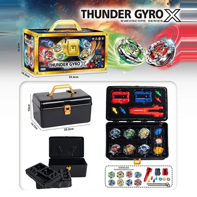Игровой набор Бейблейд Thunder GyroX 1113 в кейсе (6 волчков, 2 пусковых устройства, аксессуары)