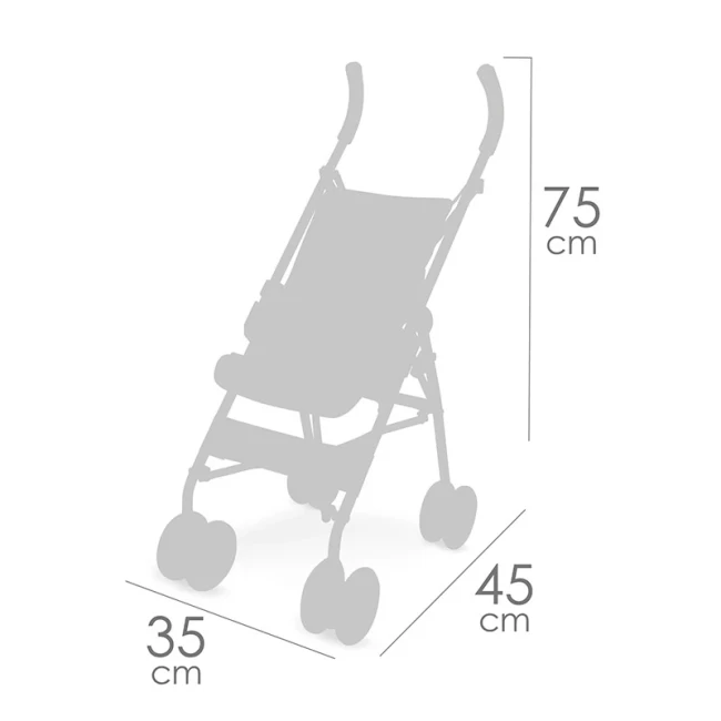 Коляска для ляльок DeCuevas 90178 Verona (прогулянкова, тростина)