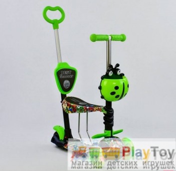 Самокат-беговел детский трехколесный Best Scooter (97630) 5 в 1, есть подсветка колес, PU-колеса, абстракция