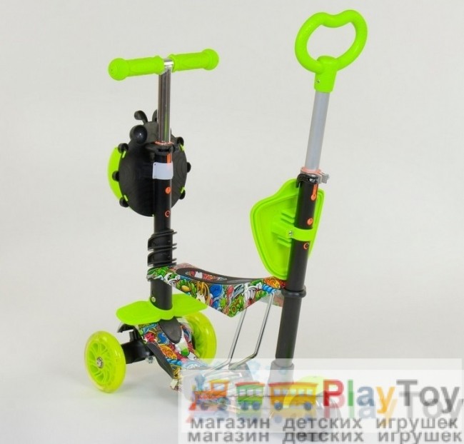 Самокат-беговел детский трехколесный Best Scooter (97630) 5 в 1, есть подсветка колес, PU-колеса, абстракция Самокат-беговел детский трехколесный Best Scooter (97630) 5 в 1, есть подсветка колес, PU-колеса, абстракция