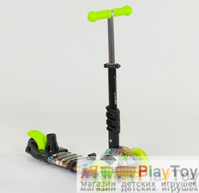 Самокат-беговел детский трехколесный Best Scooter (97630) 5 в 1, есть подсветка колес, PU-колеса, абстракция Самокат-беговел детский трехколесный Best Scooter (97630) 5 в 1, есть подсветка колес, PU-колеса, абстракция