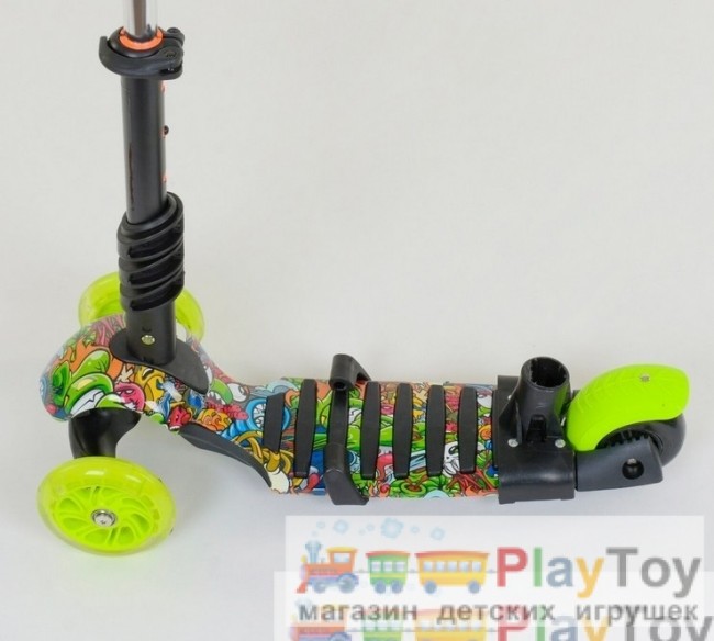 Самокат-беговел детский трехколесный Best Scooter (97630) 5 в 1, есть подсветка колес, PU-колеса, абстракция Самокат-беговел детский трехколесный Best Scooter (97630) 5 в 1, есть подсветка колес, PU-колеса, абстракция
