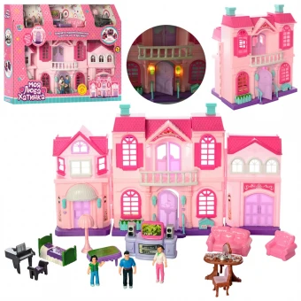 Домик для кукол My Sweet Home 16427 (2 этажа, мебель, 3 фигурки, свет, звук)