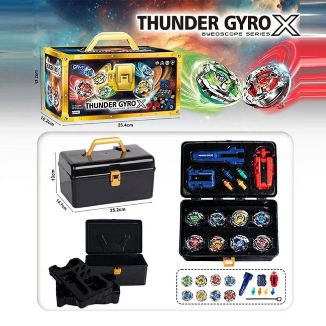 Игровой набор Бейблейд Thunder GyroX 1116 в кейсе (8 волчков, 2 пусковых устройства, аксессуары)