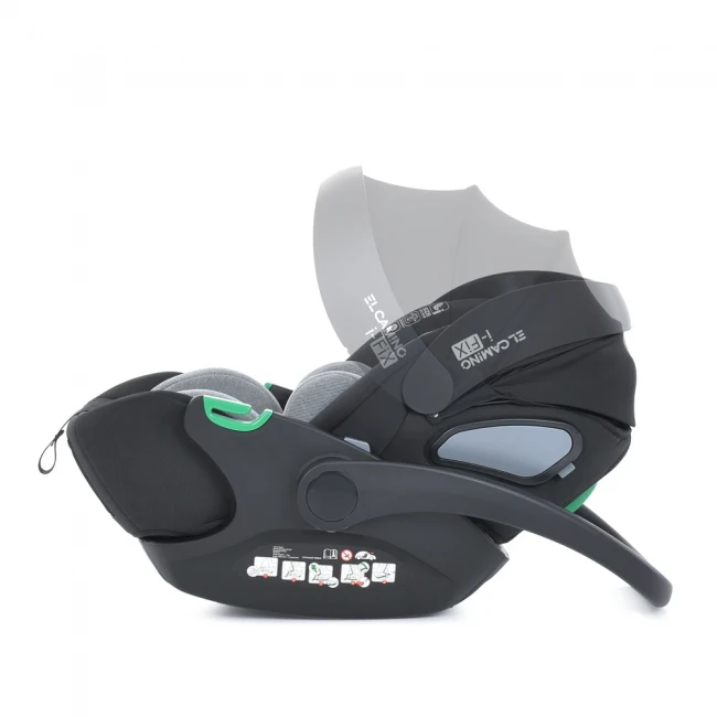 Автокрісло бебікокон El Camino ME 1110 i-FIX Royal Dark Gray для новонародженого