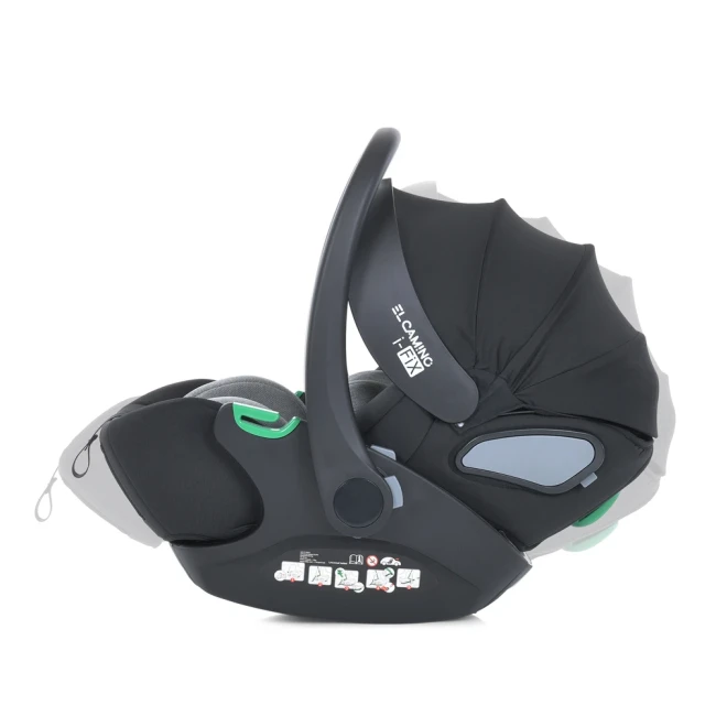 Автокрісло бебікокон El Camino ME 1110 i-FIX Royal Dark Gray для новонародженого