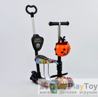 Самокат-беговел детский трехколесный Best Scooter (15600) 5 в 1, есть подсветка колес, PU-колеса, абстракция Самокат-беговел детский трехколесный Best Scooter (15600) 5 в 1, есть подсветка колес, PU-колеса, абстракция
