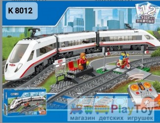 Конструктор Lepin "Cities" (K 8012) Скоростной пассажирский поезд, 628 деталей - Аналог City (Сити) 60051