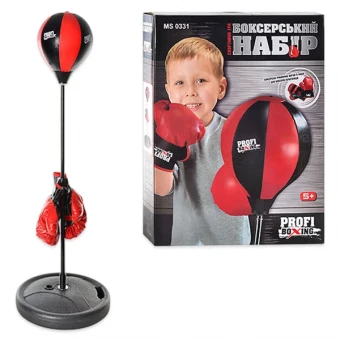Боксерский набор Profi MS 0331 (груша 20 см, стойка 90-110 см, перчатки)