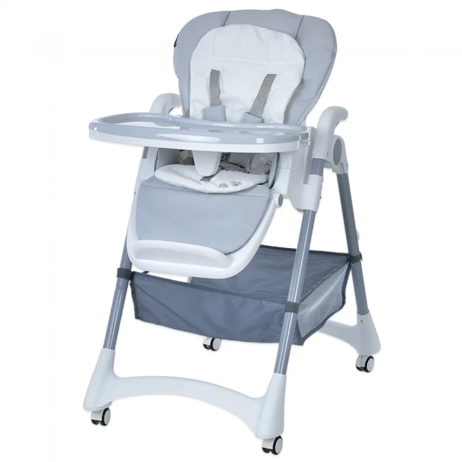 Стульчик для кормления El Camino ME 1177 Steady Quiet Gray (съемный столик, подножка, корзинка, чехол, 4 колеса)