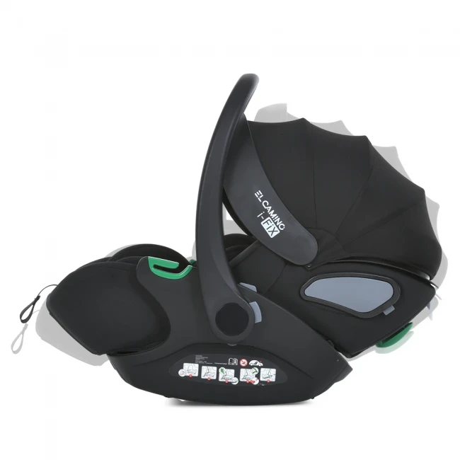 Автокрісло бебікокон El Camino ME 1110 i-FIX Jet Black для новонародженого Автокрісло бебікокон El Camino ME 1110 i-FIX Jet Black для новонародженого