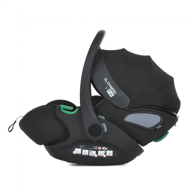 Автокрісло бебікокон El Camino ME 1110 i-FIX Jet Black для новонародженого Автокрісло бебікокон El Camino ME 1110 i-FIX Jet Black для новонародженого