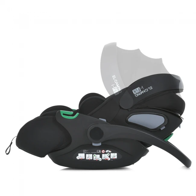 Автокрісло бебікокон El Camino ME 1110 i-FIX Jet Black для новонародженого Автокрісло бебікокон El Camino ME 1110 i-FIX Jet Black для новонародженого