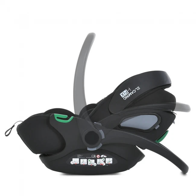 Автокрісло бебікокон El Camino ME 1110 i-FIX Jet Black для новонародженого Автокрісло бебікокон El Camino ME 1110 i-FIX Jet Black для новонародженого