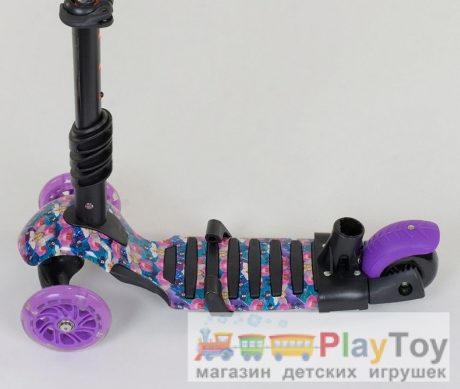 Самокат-біговів дитячий триколісний Best Scooter (19870) 5 в 1, є підсвічування коліс, PU-колеса, абстракція