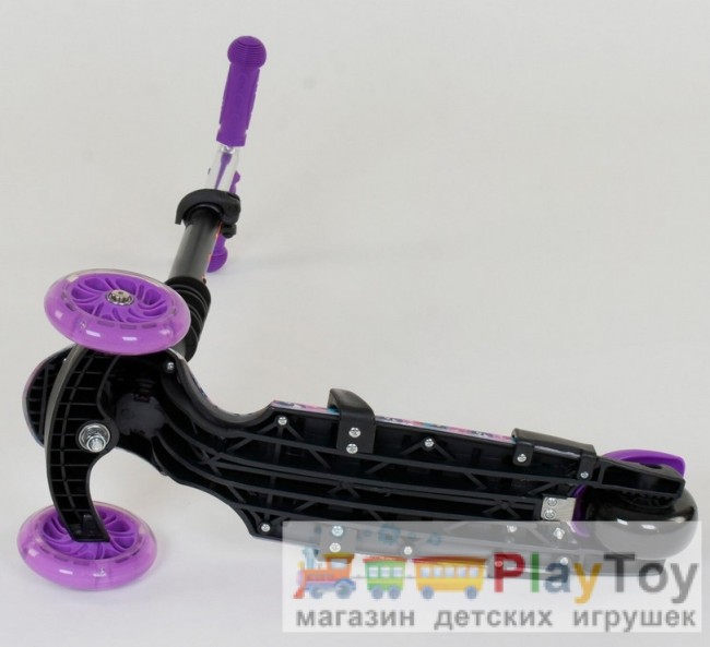 Самокат-біговів дитячий триколісний Best Scooter (19870) 5 в 1, є підсвічування коліс, PU-колеса, абстракція