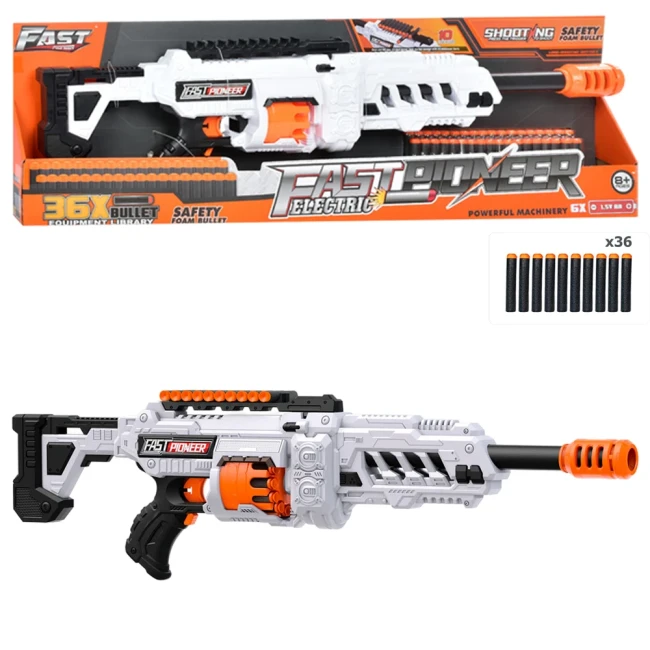 Игрушечный автомат Fast Pioneer BIG502 (36 мягких пуль, на батарейках) Игрушечный автомат Fast Pioneer BIG502 (36 мягких пуль, на батарейках)