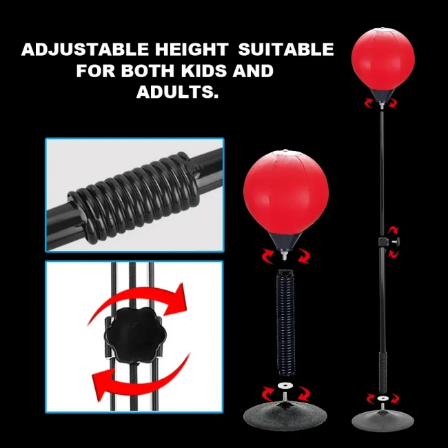 Боксерський набір MR 1245-1 2 в 1 (груша 18 см, стійка 36-115 см, рукавички)