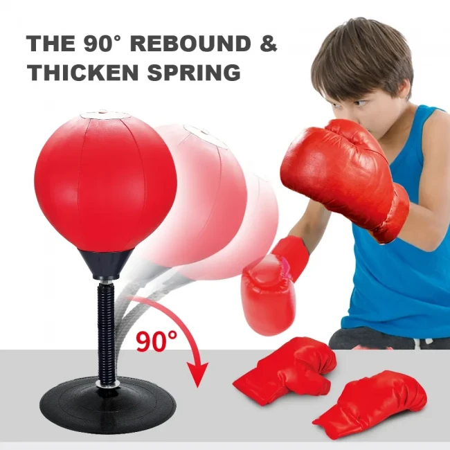 Боксерський набір MR 1245-1 2 в 1 (груша 18 см, стійка 36-115 см, рукавички)