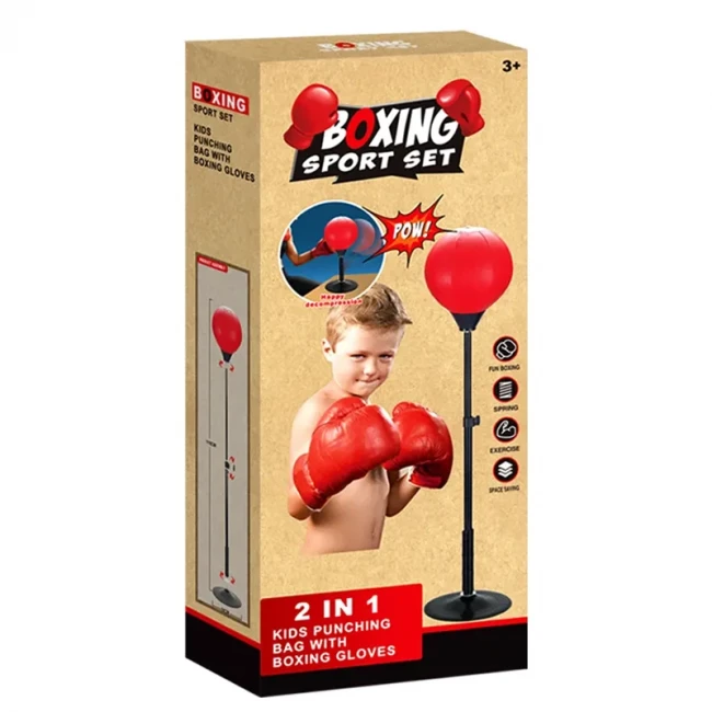 Боксерський набір MR 1245-1 2 в 1 (груша 18 см, стійка 36-115 см, рукавички)