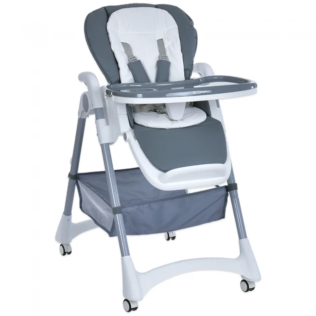Стульчик для кормления El Camino ME 1177 Steady Storm Gray (съемный столик, подножка, корзинка, чехол, 4 колеса)