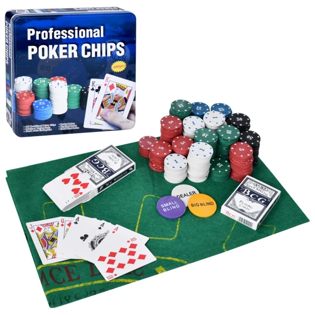Набор для покера Professional Poker Chips-400 (FG240502014L) 400 фишек - 5 номиналов, 2 колоды карт, сукно, коробка Набор для покера Professional Poker Chips-400 (FG240502014L) 400 фишек - 5 номиналов, 2 колоды карт, сукно, коробка