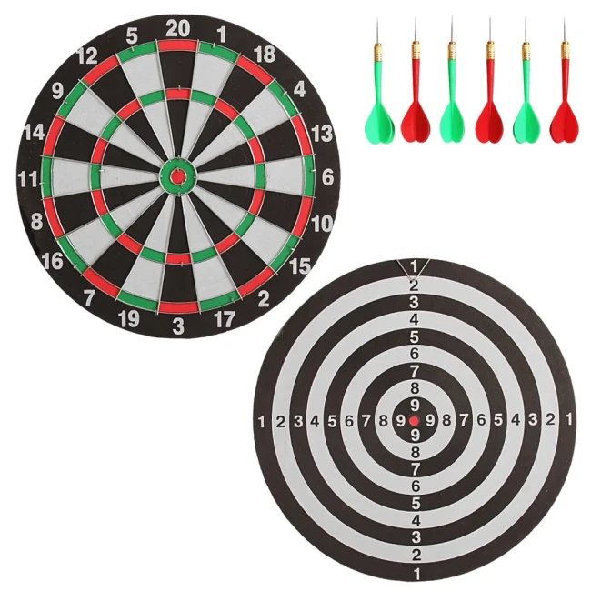 Дартс DartBoard ZZYW 17 H (40x40 см, 6 дротиків, двосторонній)