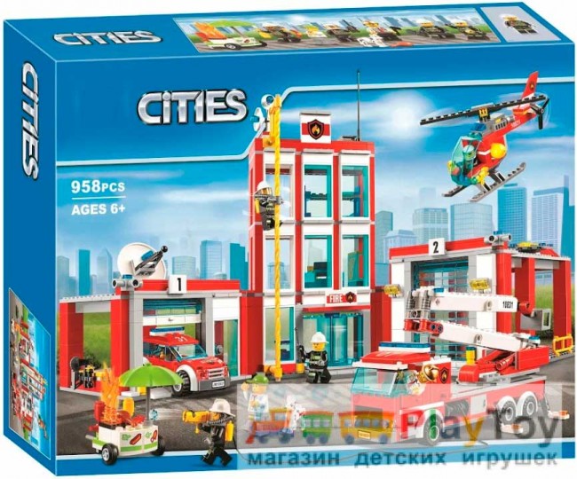 Конструктор "Cities" (10831) Пожежна частина, 958 деталей - Аналог City (Сіті) 60110