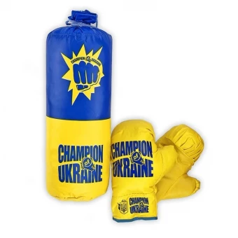 Боксерский набор Danko Toys "Украина" маленький (груша 35x14 см, перчатки)