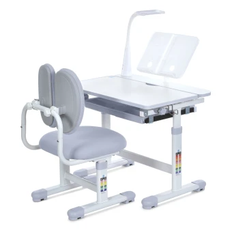 Детская парта Bambi M 6136-11 (1 стул, регулируемая высота, подставка, лампа)