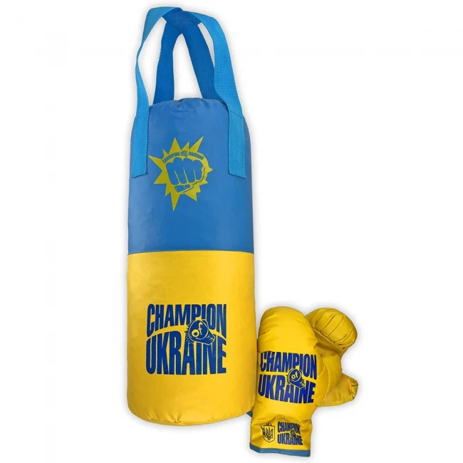 Боксерский набор Danko Toys "Украина" большой (груша 50x23 см, перчатки)