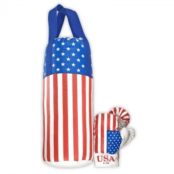 Боксерский набор Danko Toys "Америка" большой (груша 50x23 см, перчатки)