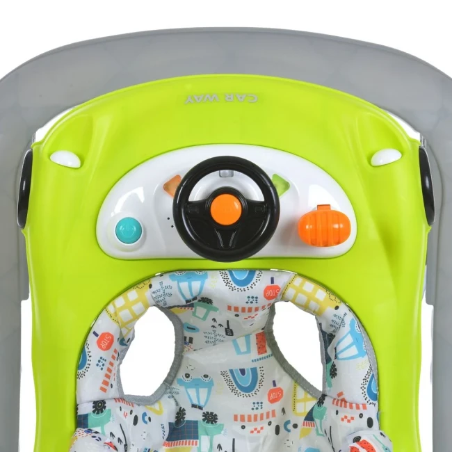 Ходунки для малыша El Camino ME 1216 CAR WAY Green-Gray (игровая панель, музыка, свет, стопоры) Ходунки для малыша El Camino ME 1216 CAR WAY Green-Gray (игровая панель, музыка, свет, стопоры)