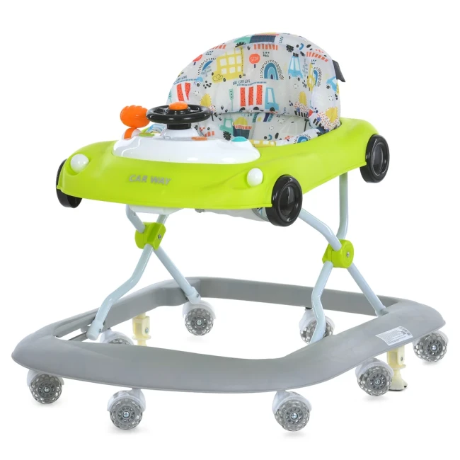 Ходунки для малыша El Camino ME 1216 CAR WAY Green-Gray (игровая панель, музыка, свет, стопоры) Ходунки для малыша El Camino ME 1216 CAR WAY Green-Gray (игровая панель, музыка, свет, стопоры)