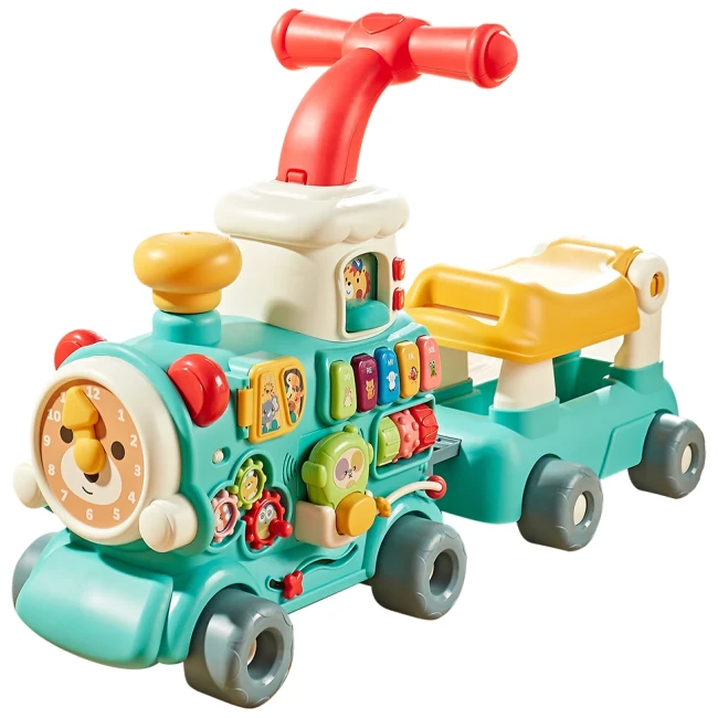Ходунки дитячі Baby Walker 6064 Потяг 5в1 (ігрова панель, музика, світло, парогенератор, годинник)
