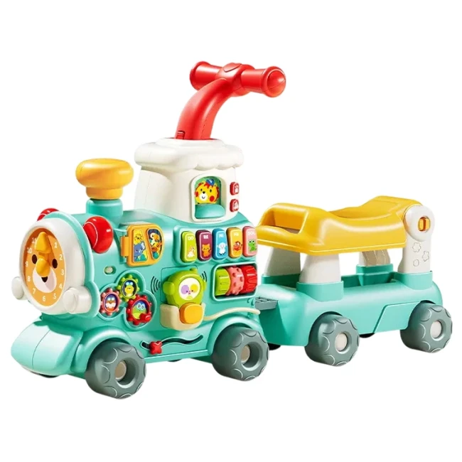 Ходунки дитячі Baby Walker 6064 Потяг 5в1 (ігрова панель, музика, світло, парогенератор, годинник)
