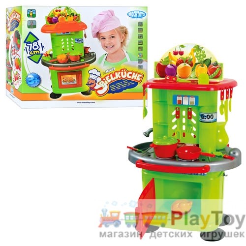Детская игрушечная кухня "Mochtoys" (10147) с посудой