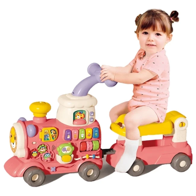 Ходунки дитячі Baby Walker 6065 Поїзд 5в1 (ігрова панель, музика, світло, парогенератор, годинник)