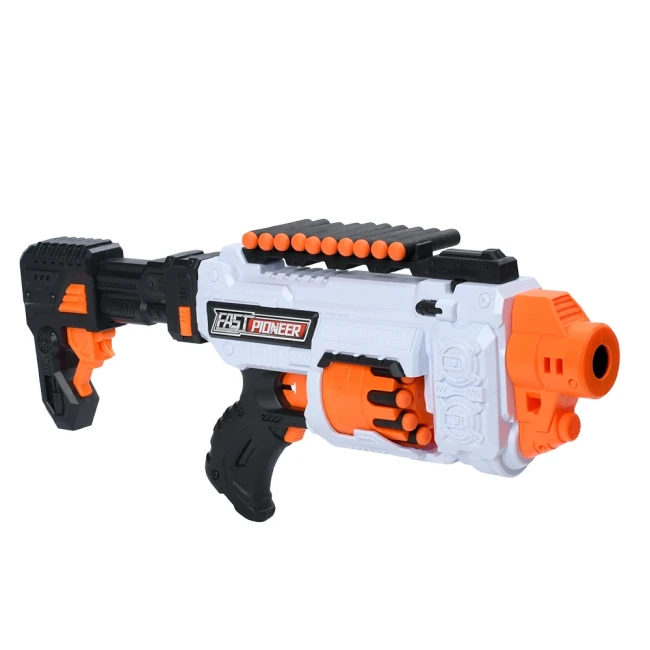 Игрушечный автомат Fast Pioneer BIG523 (36 мягких пуль, очки, на батарейках) Игрушечный автомат Fast Pioneer BIG523 (36 мягких пуль, очки, на батарейках)