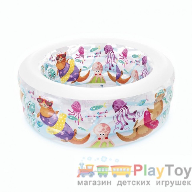 Дитячий надувний басейн Intex 58480-1Акваріум 152 х 56 см з кульками 10 шт