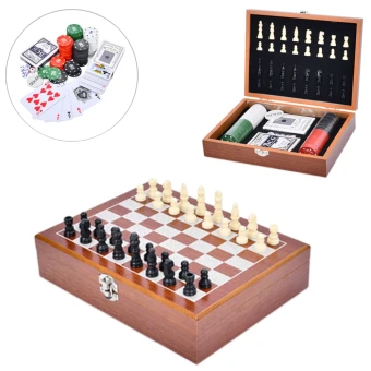 Настольная игра 2в1 шахматы + покер TD202309, деревянный