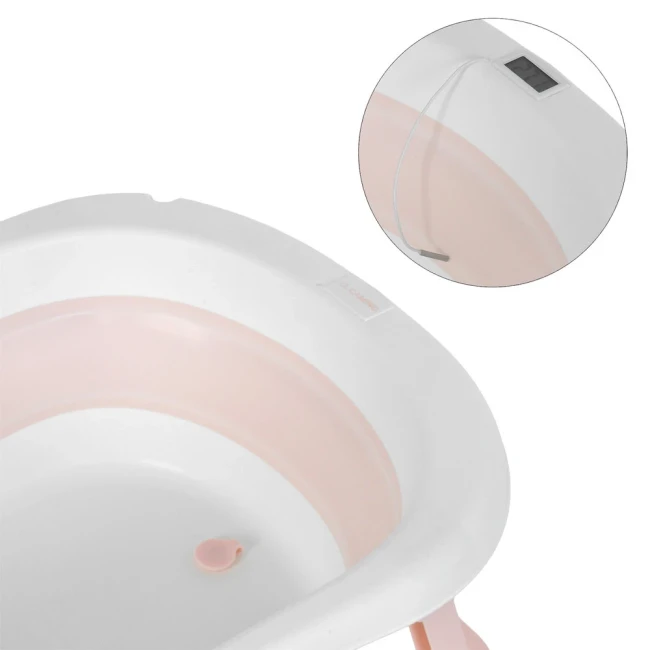 Ванночка детская El Camino ME 1151 Plus Peony Pink (складная, с термометром) Ванночка детская El Camino ME 1151 Plus Peony Pink (складная, с термометром)