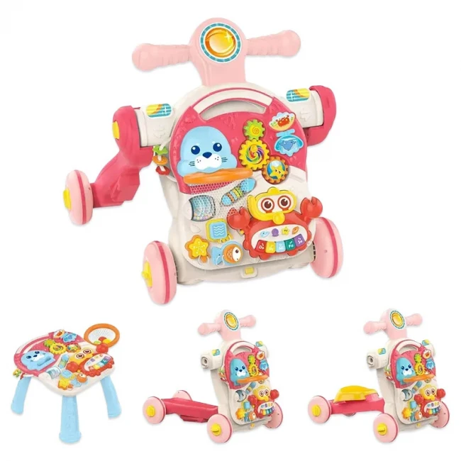 Ходунки-каталка Multifunction Walker HE 0827 4 в 1 (толокарь, самокат, интерактивный столик, пианино)