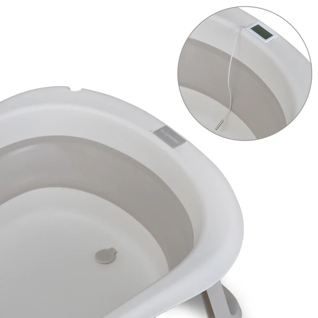 Ванночка детская El Camino ME 1151 Plus Cool Gray (складная, с термометром) Ванночка детская El Camino ME 1151 Plus Cool Gray (складная, с термометром)