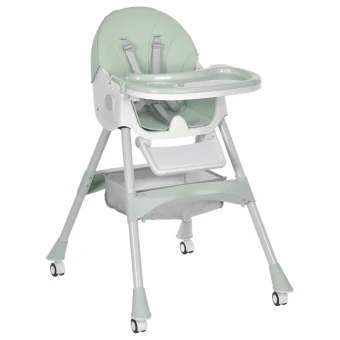 Стульчик для кормления Bambi M 6302 Olive (съемный столик, подножка, корзинка, чехол)