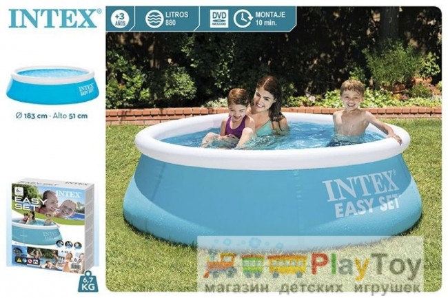 Семейный надувной бассейн Intex Easy Set Pool 28101 (54402) круглый 183 х 51 см Семейный надувной бассейн Intex Easy Set Pool 28101 (54402) круглый 183 х 51 см