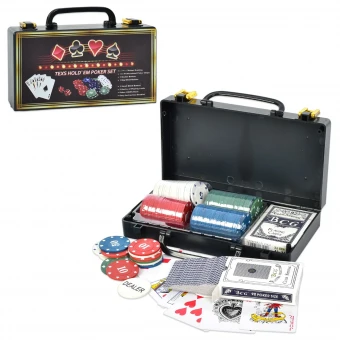 Набор для покера Poker Game Set-100 (100 фишек - 4 номинала, 2 колоды карт, кейс)
