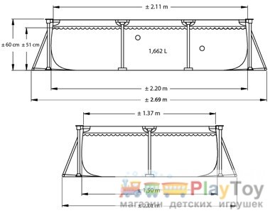 Каркасный бассейн Intex 28270 - 220х150х60 см Каркасный бассейн Intex 28270 - 220х150х60 см